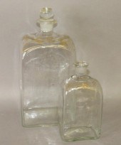 4 BLOWN GLASS BOTTLESca. early