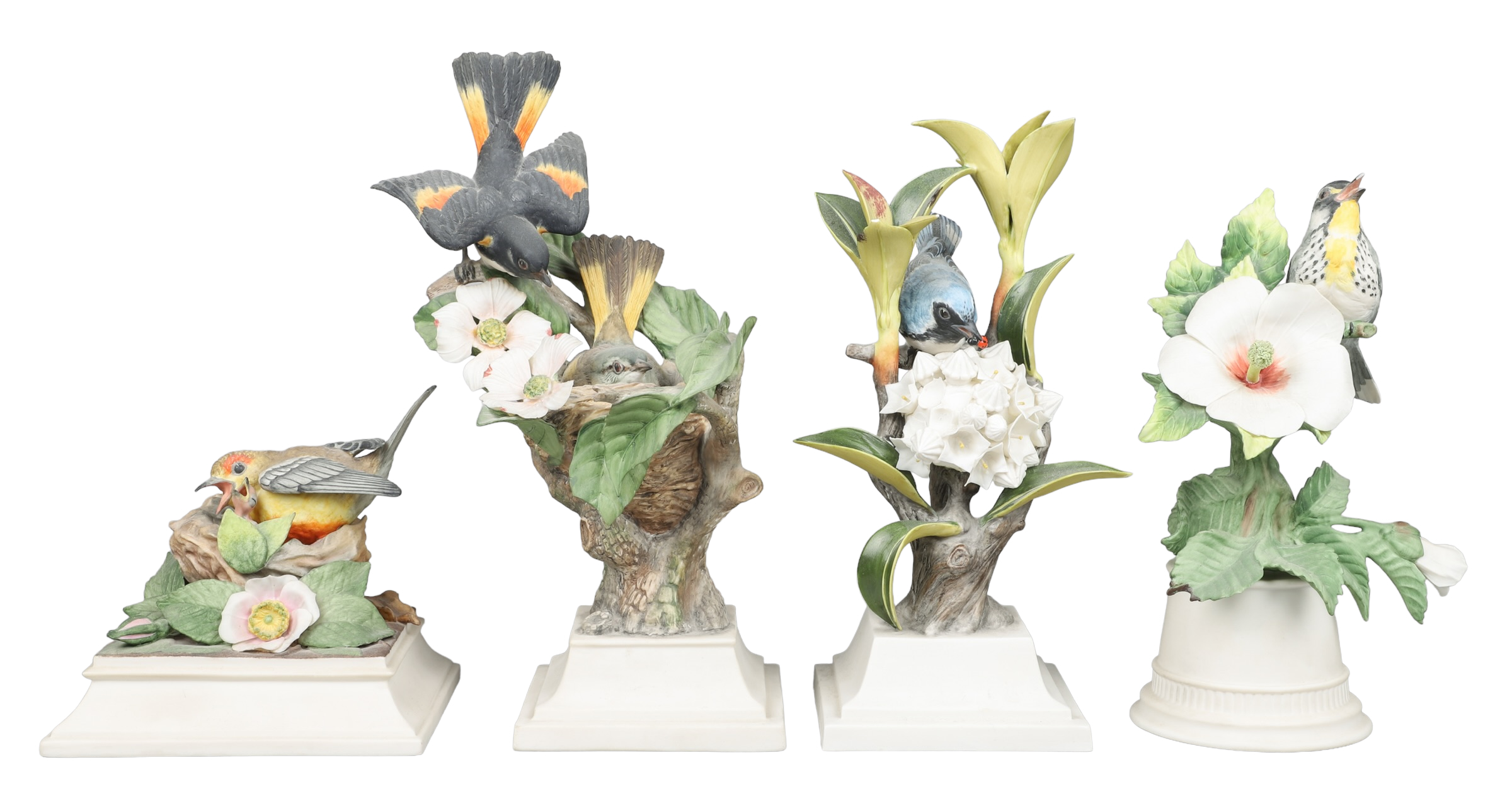 (4) Boehm bisque porcelain bird