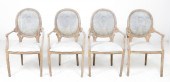 (4) Branch form open armchairs