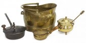 (4) BRASS COAL SCUTTLE, FIREST