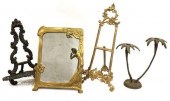 (4)  BRASS & METAL EASELS & NO