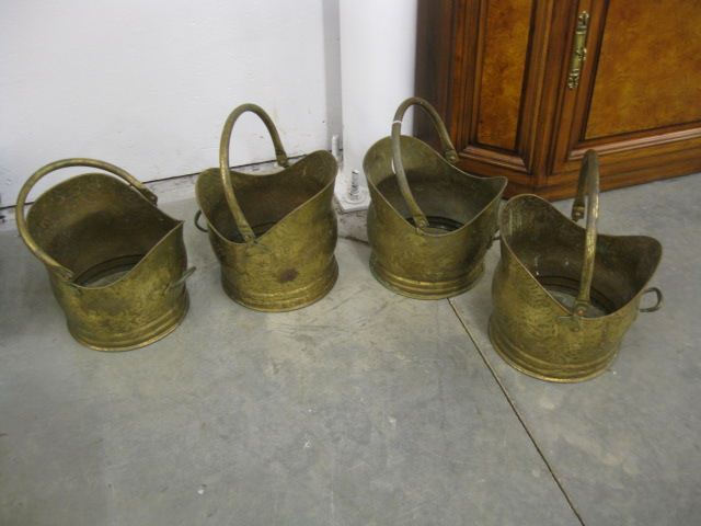 4 Brass Planters helmet shape
