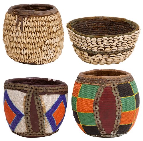(4) BRITISH WEST AFRICA COIN BEADED