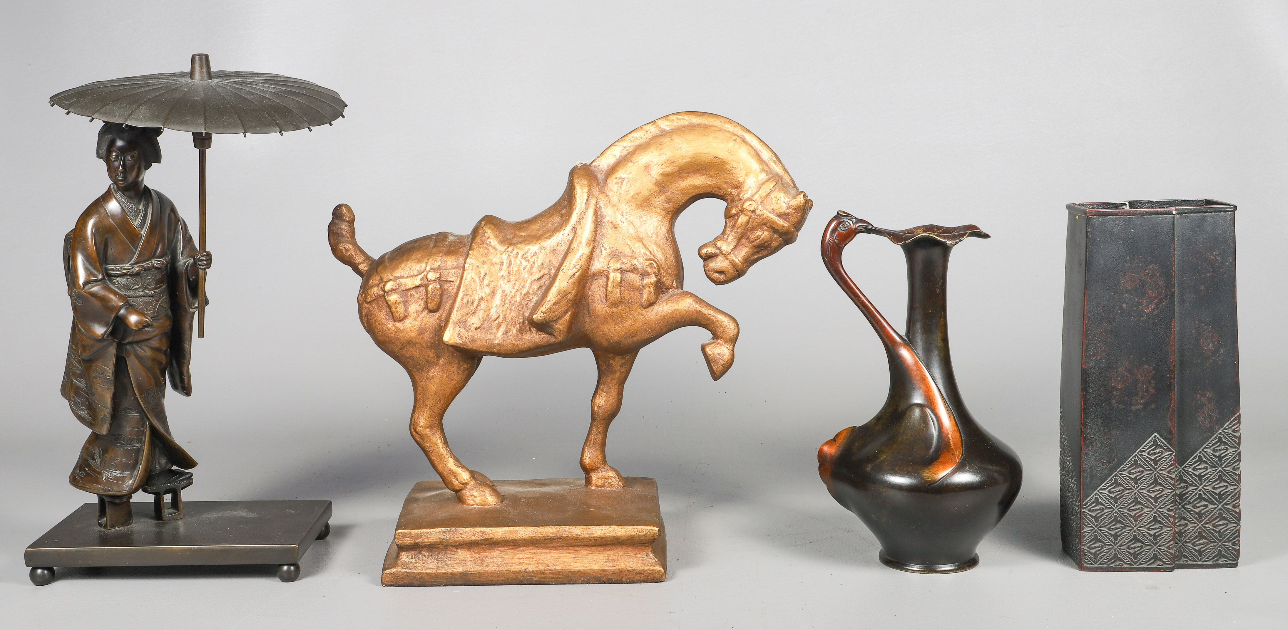 (4) Bronze tone vessels and