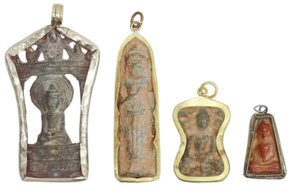 (4) BUDDHIST AMULETS/ PENDANTS,