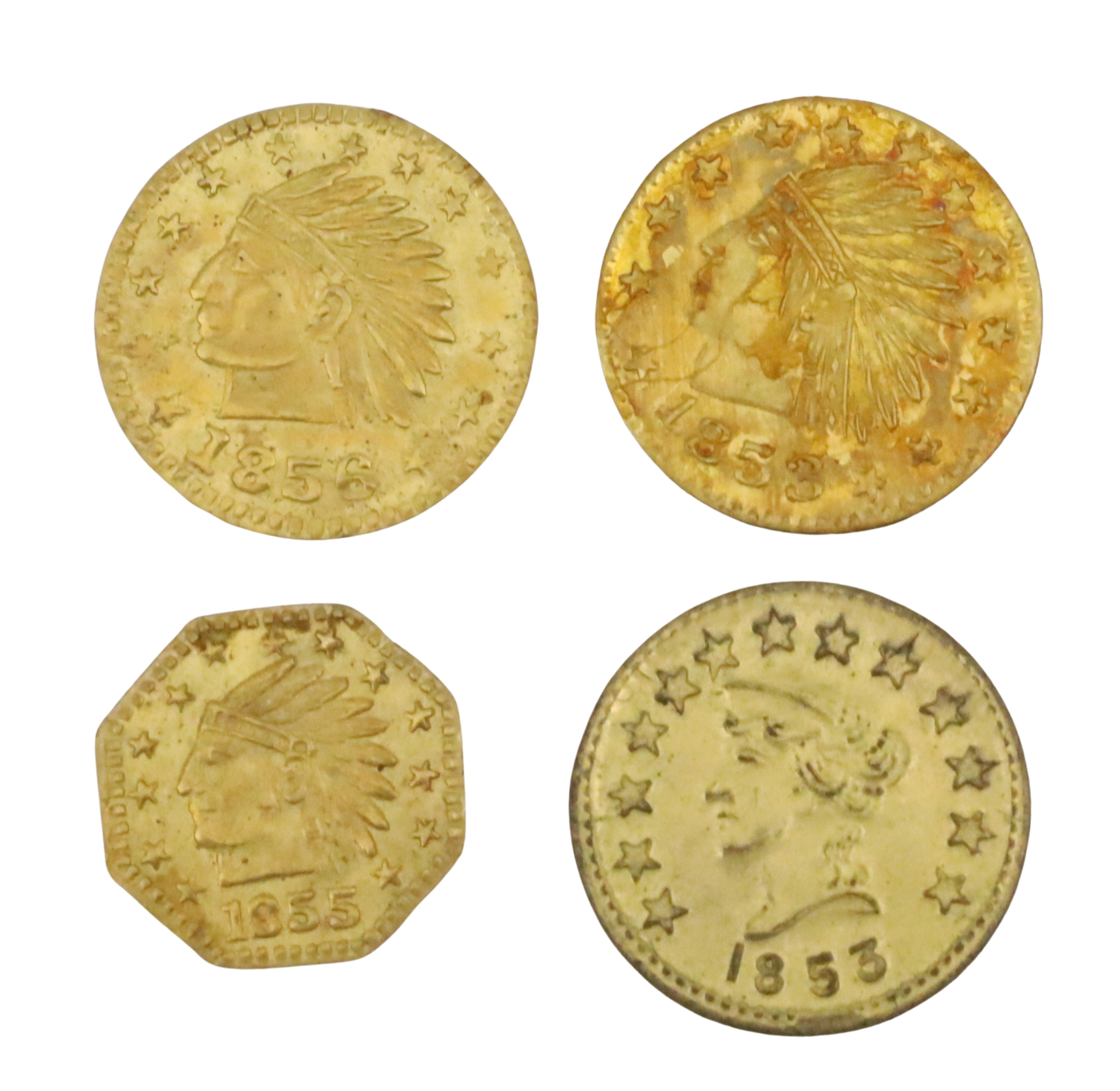 4 CALIFORNIA GOLD COINS 4
