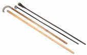 (4) Cane walking sticks, inclu