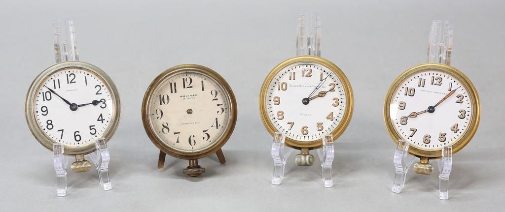 4 CAR CLOCKS TIFFANY, WALTHAM,
