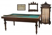 (4) CAROM OAK BILLIARDS TABLE