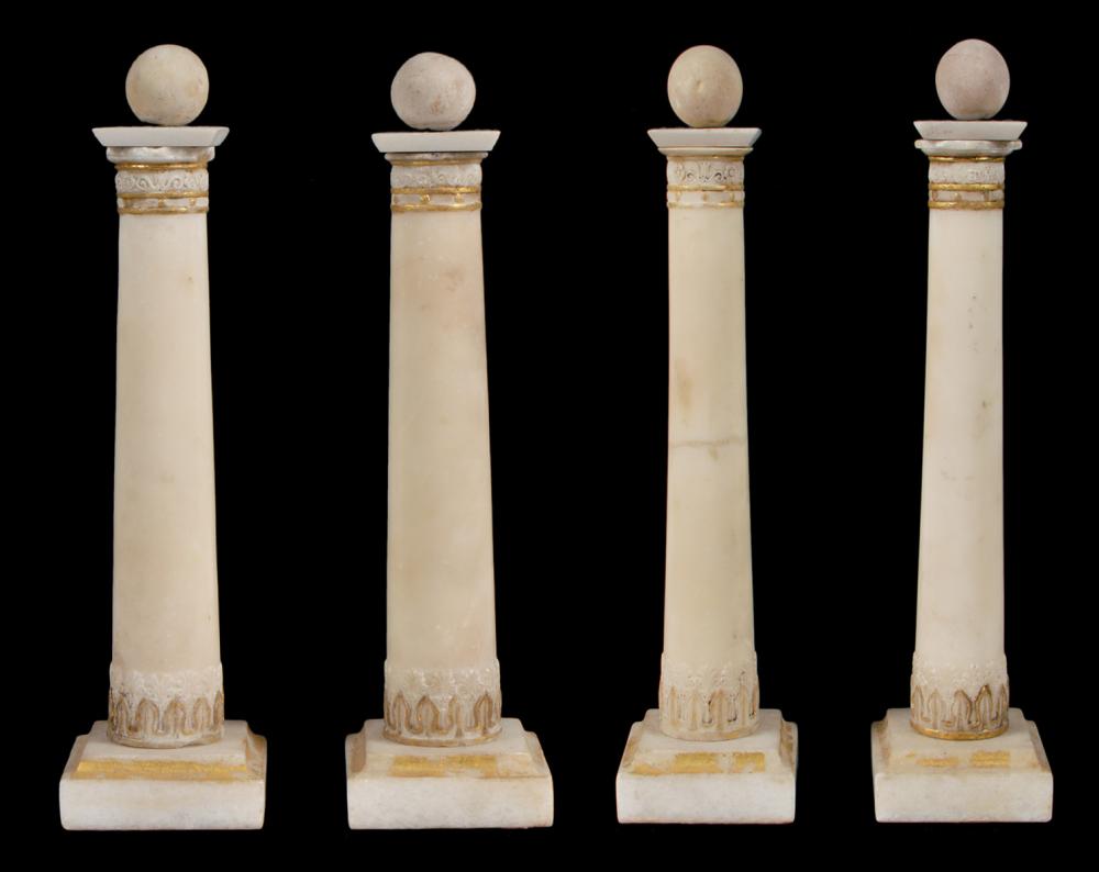 4 CARRERA MARBLE CARVED & GILT