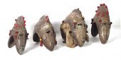 4 CARVED AFRICAN BAMELEKE JANU