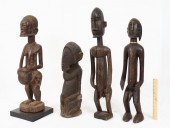 4 CARVED AFRICAN SMALL DOGON F