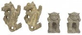(4) CAST STONE GARDEN STATUARY