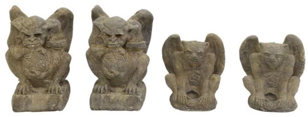 (4) CAST STONE GARDEN STATUARY,