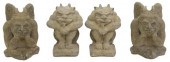 (4) CAST STONE GARDEN STATUARY