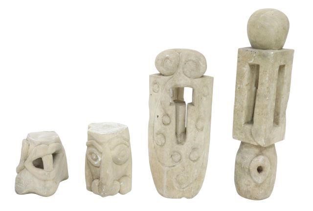 (4) CAST STONE GARDEN STATUARY,