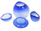 4 CHIHULY PCS. COBALT BLUE BLA