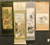 4 CHINESE AND JAPANESE HANGING