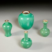 (4) CHINESE APPLE GREEN GLAZE