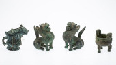 4 CHINESE ARCHAIC STYLE BRONZE