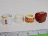 4 CHINESE ARCHER RINGS, 2 PORC