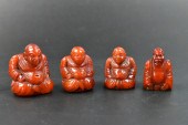 4 CHINESE BEESWAX CARVED FIGUR