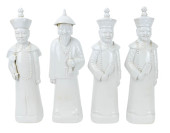 4 CHINESE BLANC DE CHINE SIGNE