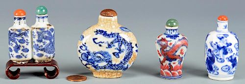 4 CHINESE BLUE & WHITE PORCELAIN