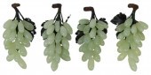 (4) CHINESE CARVED JADE GRAPE