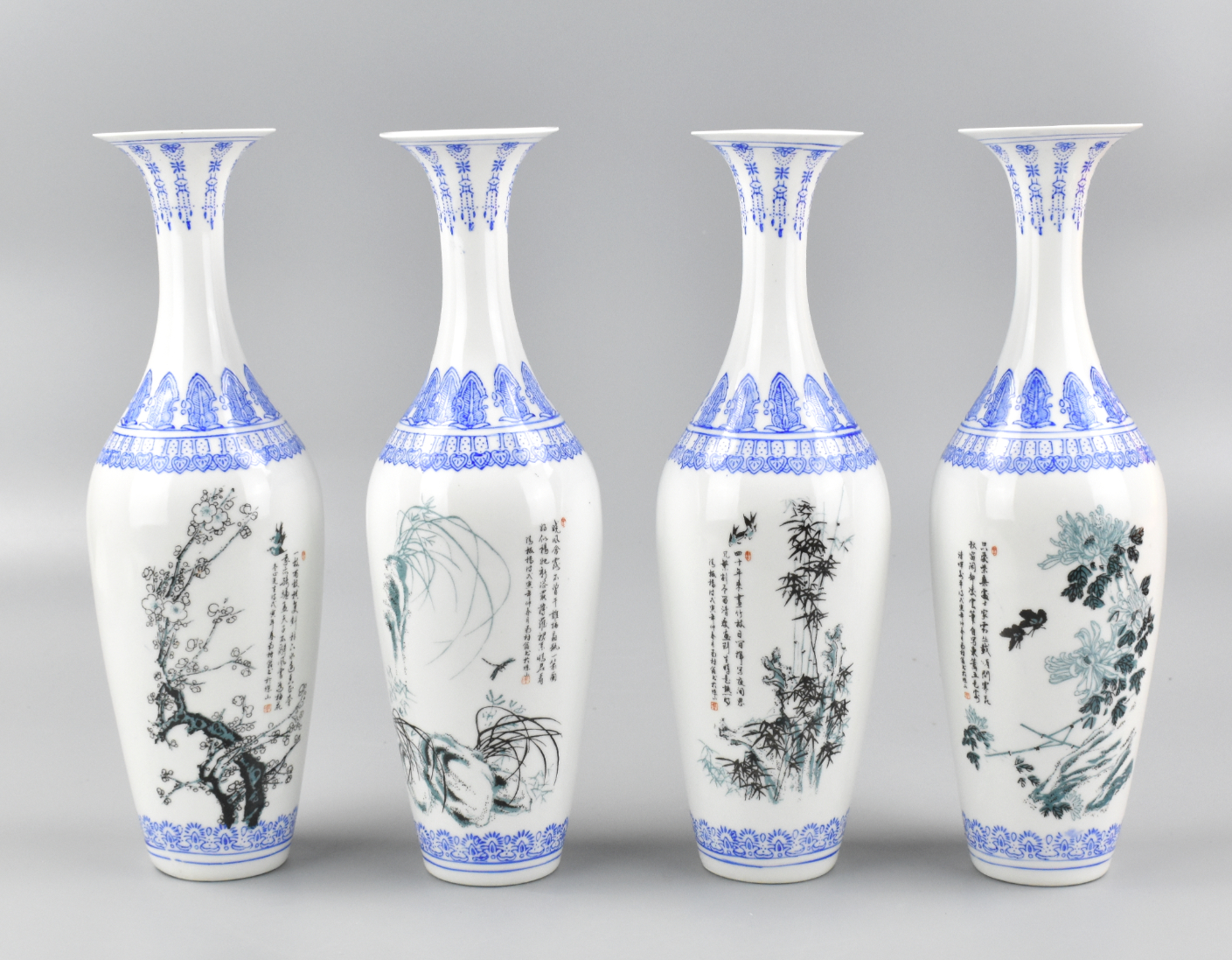 4 CHINESE EGG SHELL PORCELAIN