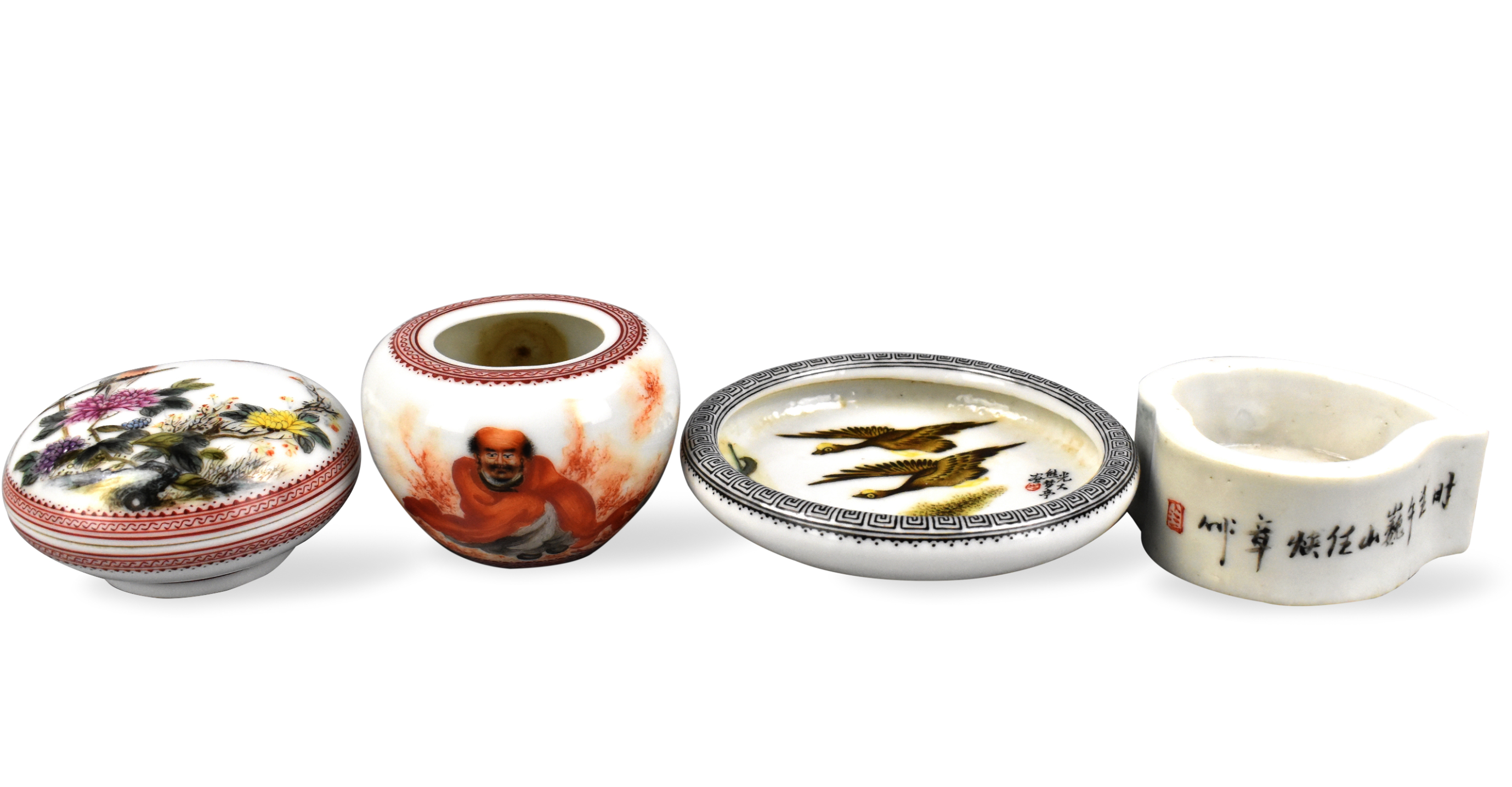 4 CHINESE ENAMEL INK BOX,