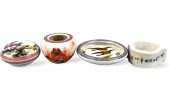 4 CHINESE ENAMEL INK BOX, WATE