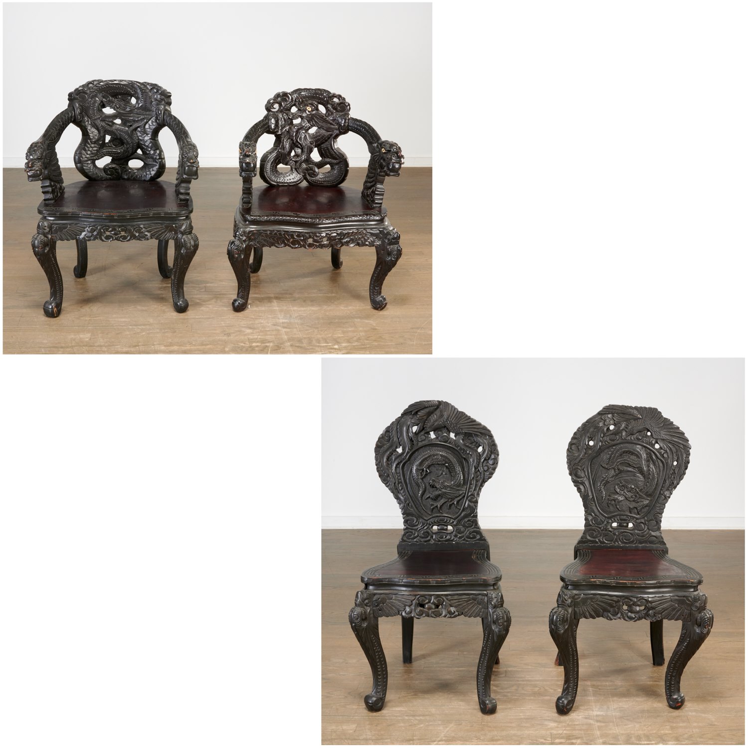 (4) CHINESE EXPORT CARVED