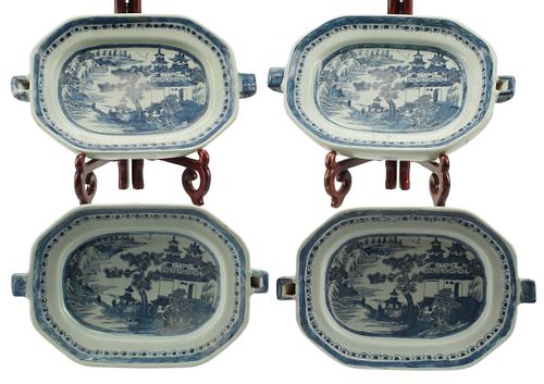 (4) CHINESE EXPORT STYLE BLUE &AMP;
