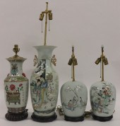(4) CHINESE FAMILLE ROSE ENAME