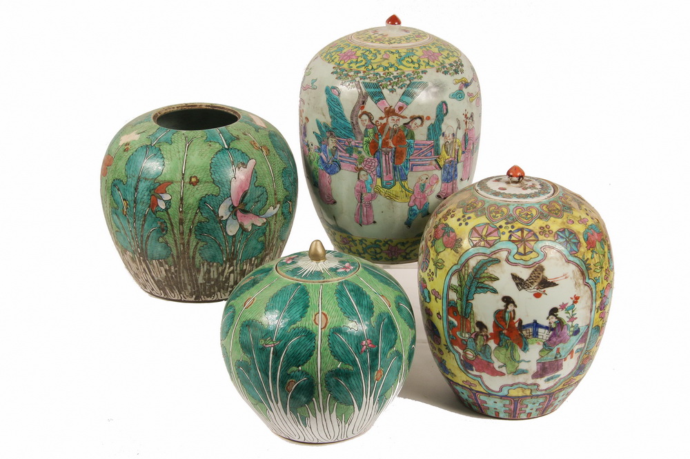 (4) CHINESE GINGER JARS - Four 20th