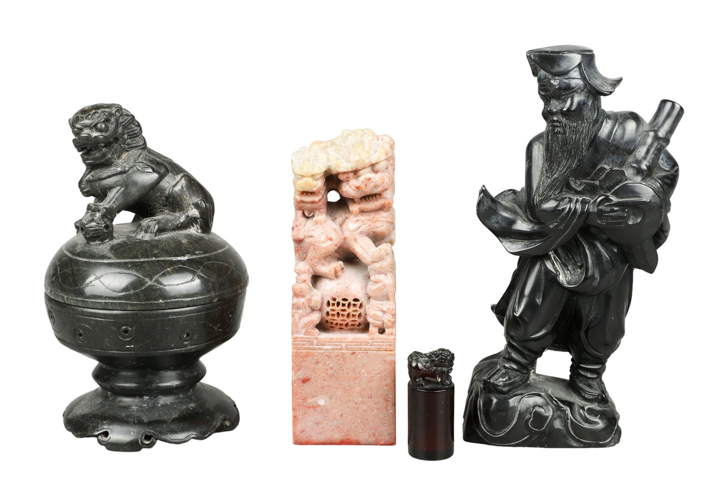 (4) Chinese items, c/o carved