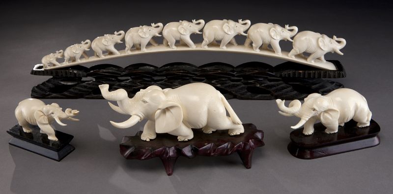 (4) Chinese ivory carvings