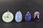 4 CHINESE JADEITE,AGATE, AMETH