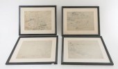 4 CHINESE LANDSCAPES W/C ON SE