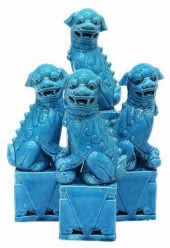 (4) CHINESE PEKING BLUE CERAMI
