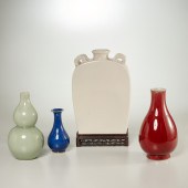 (4) CHINESE PORCELAIN MONOCHRO