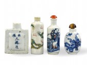 4 CHINESE PORCELAIN SNUFF BOTT