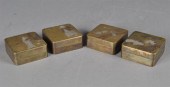 (4) Chinese Qing Brass Ink Box