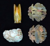 (4) Chinese Qing Carved Jade P