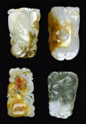 (4) Chinese Qing Carved Jade P