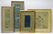 4 CHINESE QING EMBROIDERED BUT