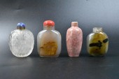 4 CHINESE SNUFF BOTTLE, AGATE,