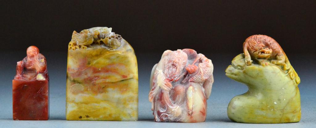 (4) Chinese Soapstone Carving