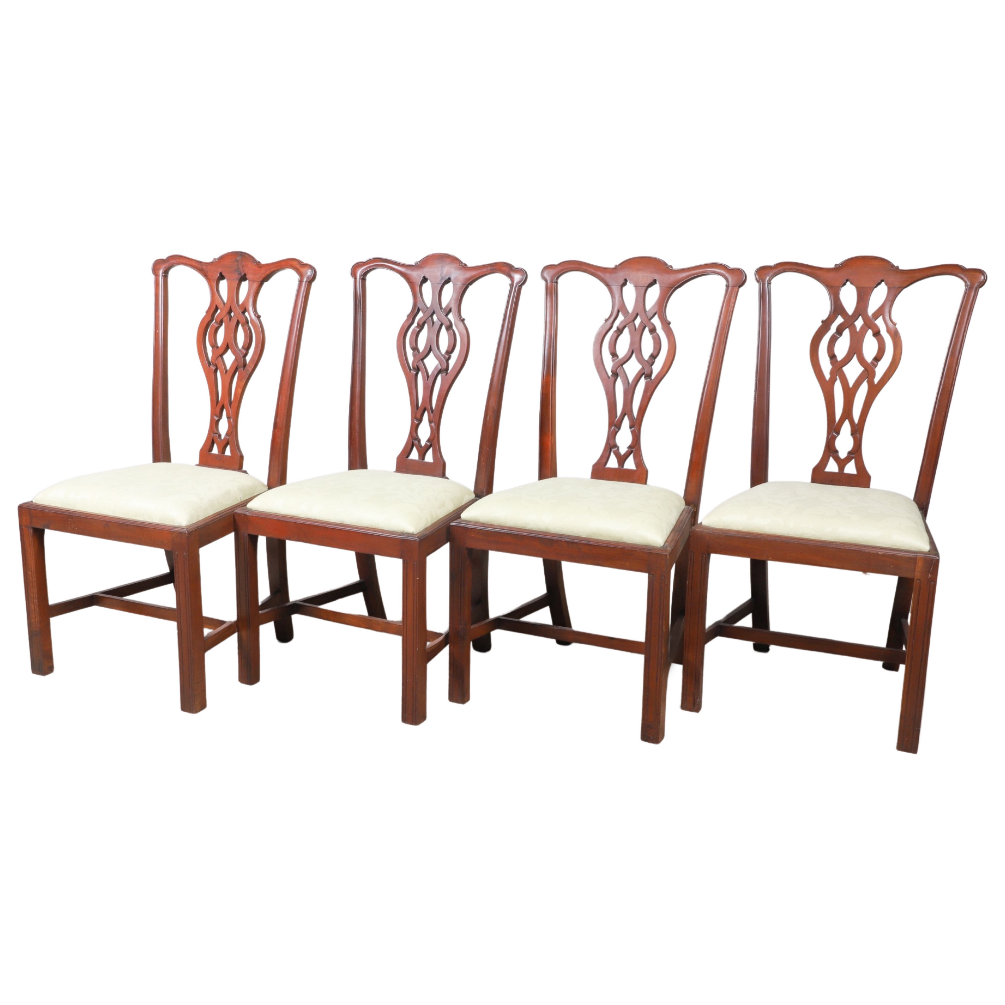 (4) Chippendale style carved